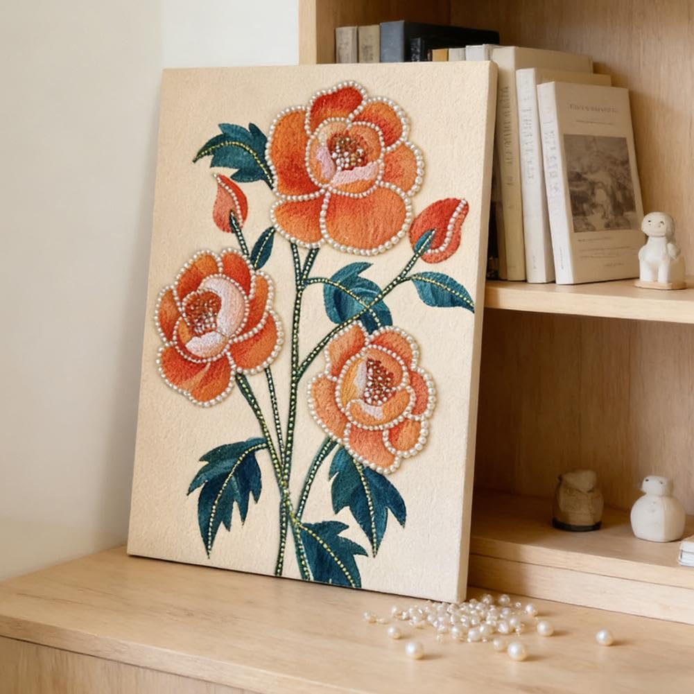 DIY Pearl Art Painting Kit, 3D Plastic Pearl Painting Kit